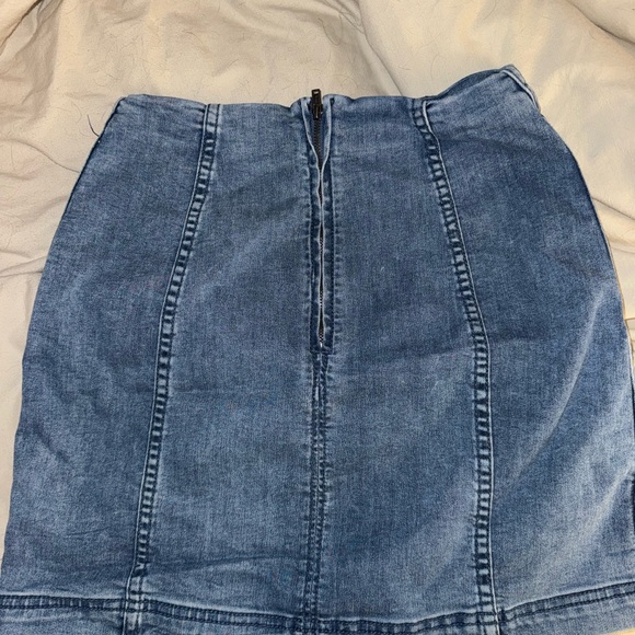 Free People Denim Mini Skirt in Blue - Picture 2 of 4